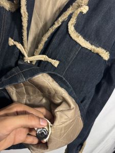 Denim Jacket with Faux Fur Trim