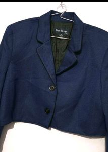 Chic Cropped Navy Blazer