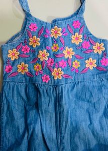 Embroidered Denim Jumpsuit