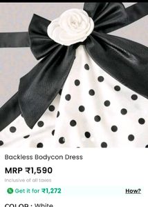 Savana Polka Dot Backless Bodycon Dress