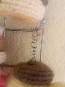 Handmade Crochet Dog Keychain