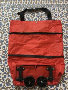 Red Rolling Shopping Bag