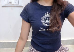 Navy blue H&M fitted baby tee