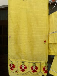 Vibrant Yellow Embroidered Kurta Set