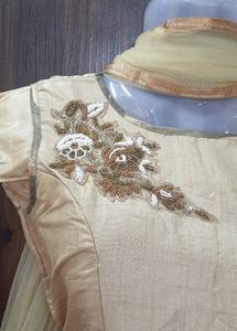Chanderi Silk Gown With Dupatta