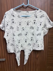 Cute Sloth Print Crop Top