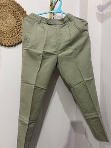 Olive Green Cropped Trousers
