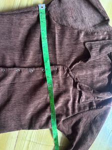 Brown Corduroy Button-Up Top with beautiful skirt