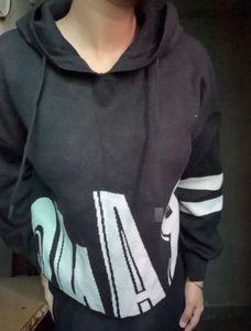 Cropped hoodie with BANG typography