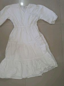 Women's White Tiered Midi Dress