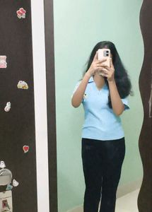 Light Blue Mickey Mouse Polo Shirt