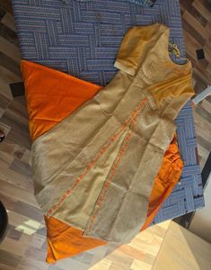 Orange lehnga with Embroidered Blouse