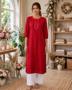 Elegant Red Kurta Set
