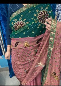 Embroidered Indian Blouse with saree