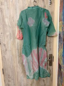 Stylish Teal Suit set with Tie-Dye Print
