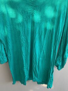 Teal V-Neck Ruched Top