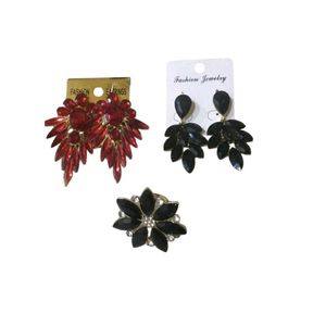 Sparkling Red Gemstone Dangle Earrings