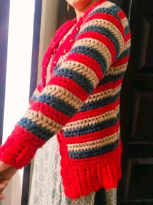 Handmade Striped Knit Cardigan no damages