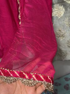 Beautiful Rose pink Bandhani Anarkali suit
