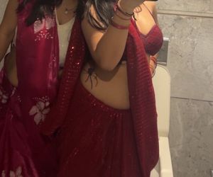 Red Sequin Saree