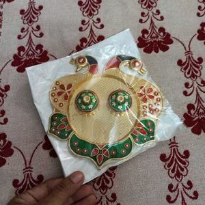 Peacock Meenakari Pooja Thali