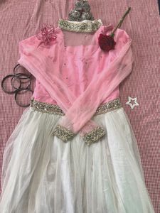 Elegant Pink & White gown