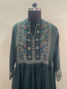 Embroidered Teal Kurta