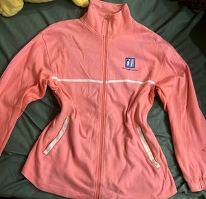 Coral Zip-Up Track Jacket