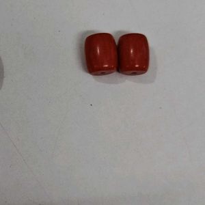 Red Barrel Beads - Set of 2