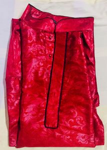 Men's Red Jacquard Kurta