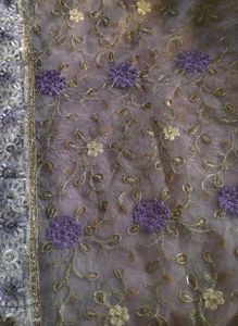 Elegant Embroidered Organza Saree
