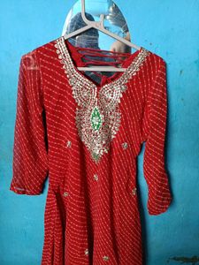 Beautiful Red Embellished Kurta