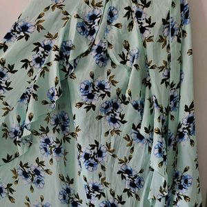 Floral Ruffle Mini Skirt
