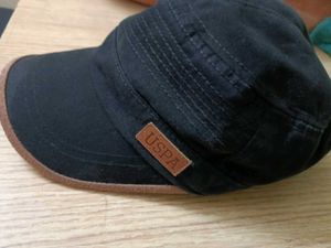 U.S. POLO ASSN.Men Black Panelled Upper Solid Cap