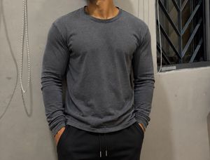 Men's Grey Long Sleeve T-Shirt