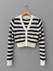 Chanel Chic Striped Cropped Cardigan