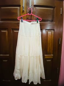Cream Tiered Maxi Skirt