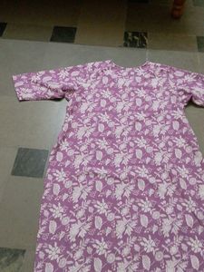 Purple Floral Print Kurta