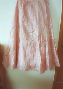 Vintage Pink Floral A-Line Skirt