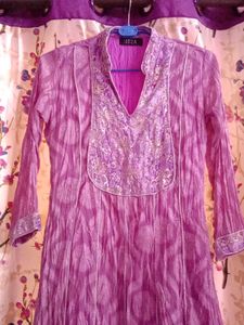 Short Kurti , Lilac Color , All Over Work, Pretty