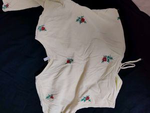 Chic Embroidered Ruched Crop Top
