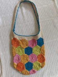Boho Hexagon Crochet Shoulder Bag