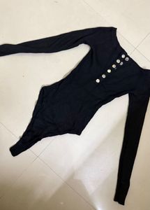forever 21 Black  Ribbed bodysuit