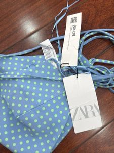 Blue Polka Dot Halter Top
