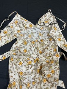 FOREVER 21 Floral Print Midi Dress with Spaghetti