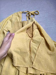 Yellow square Neck Top