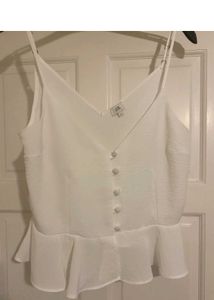 White Peplum Camisole Top