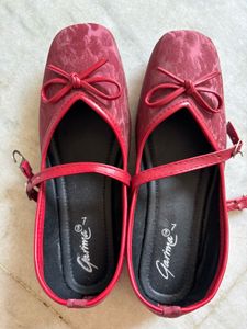 Cute Red Garima Ballet Flats
