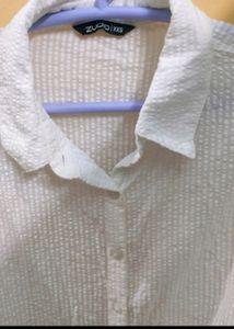 White Crop Shirt For Women