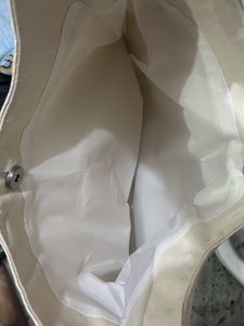 Cream Canvas Hobo Bag